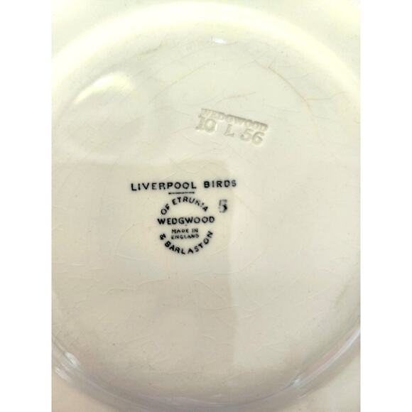 PLATES-WEDGWOOD-LIVERPOOL BIRDS-Black White-Small-Butter Dish-Display-6" - Picture 6 of 11